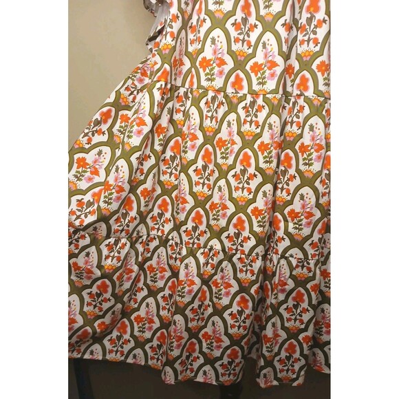 CROSBY by Mollie Burch Dress Sz XXL Floral Cotton Tiered Full A-line Tent Mini - Picture 9 of 16